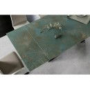 Стол обеденный SIGNAL SALVADORE Ceramic Ossido Verde бирюзовый/черный мат 160-240/90